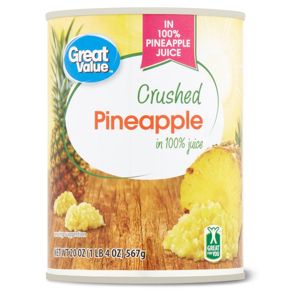 Great Value Canned Crushed Pineapple, 20 Oz