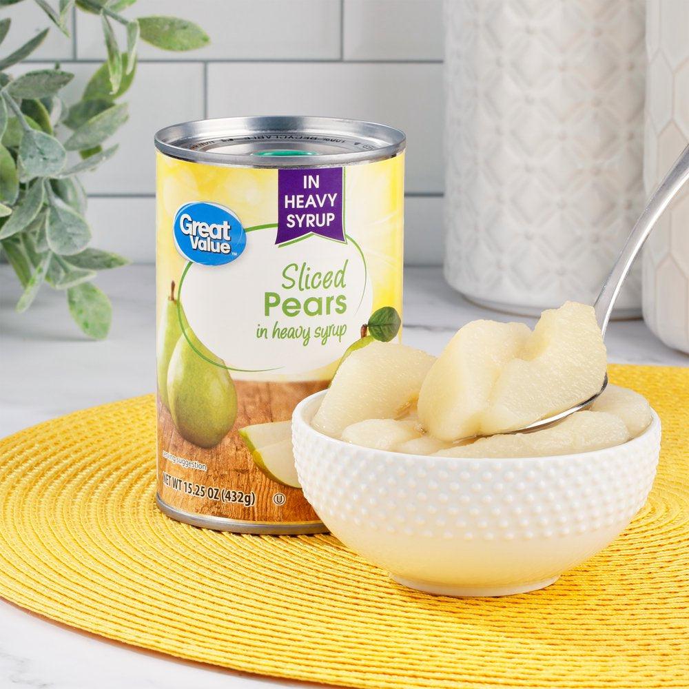 Great Value Canned Sliced Pears, 15.25 Oz