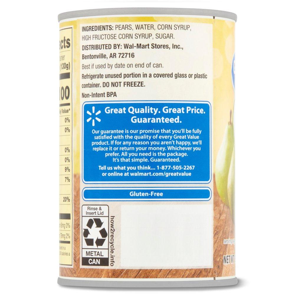 Great Value Canned Sliced Pears, 15.25 Oz