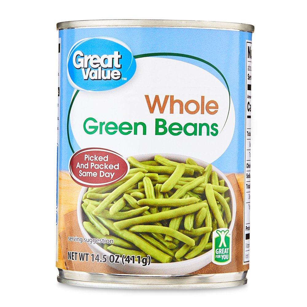 Great Value Canned Whole Green Beans, 14.5 Oz