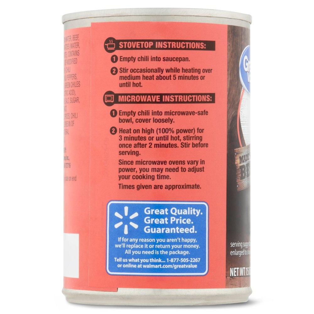 Great Value Chili with Beans, 15 Oz