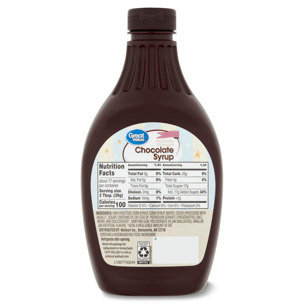 Great Value Chocolate Syrup, 24 Oz