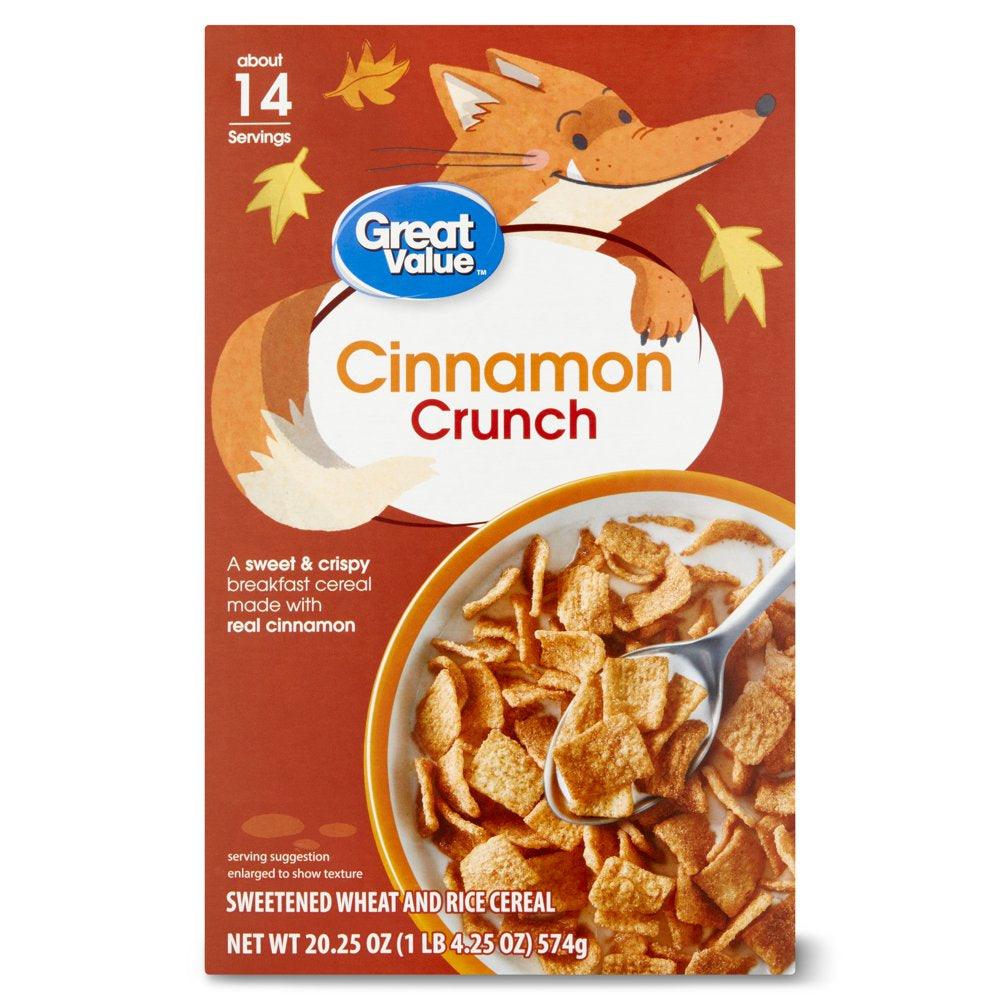 Great Value Cinnamon Crunch Breakfast Cereal, 20.25 Oz