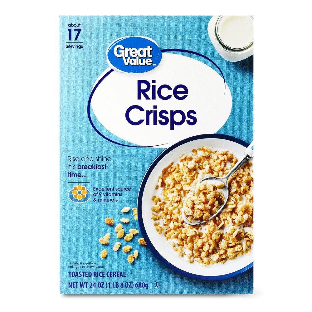 Great Value Crisp Rice Breakfast Cereal, 24 Oz