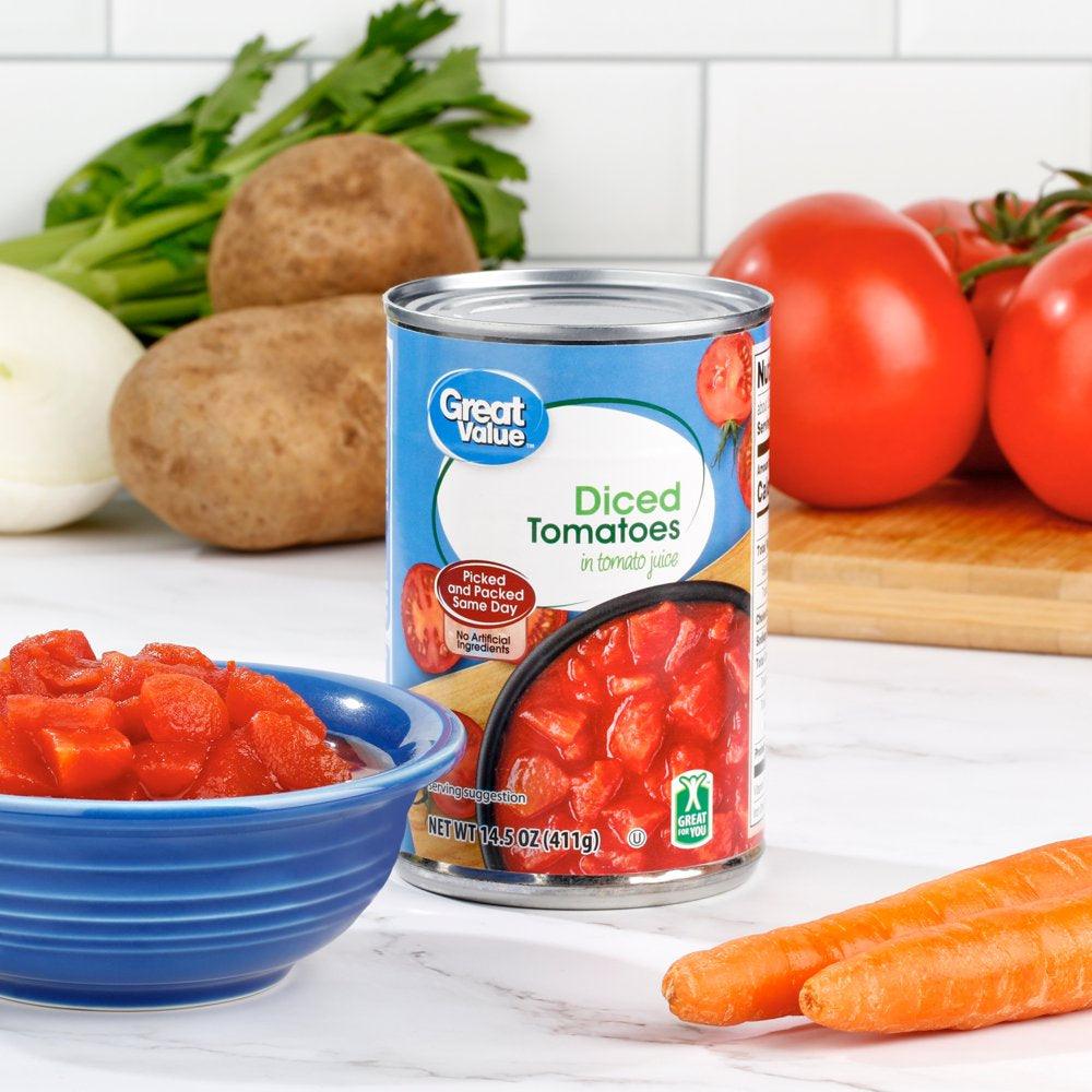 Great Value Diced Tomatoes in Tomato Juice, 14.5 Oz Can