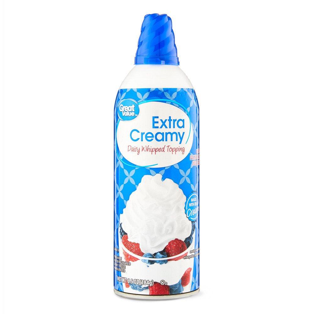 Great Value Extra Creamy Dairy Whipped Topping, 6.5 Oz