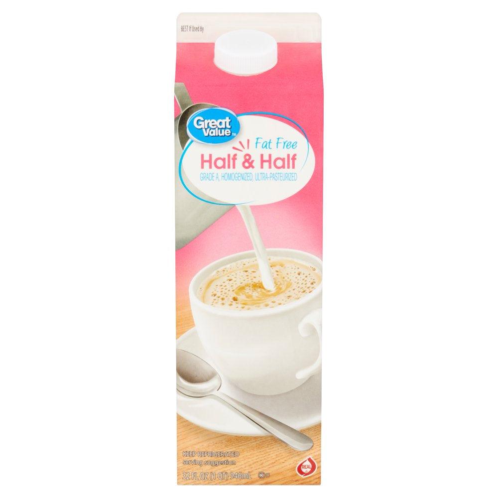 Great Value Fat Free Half and Half, 32 Fl Oz