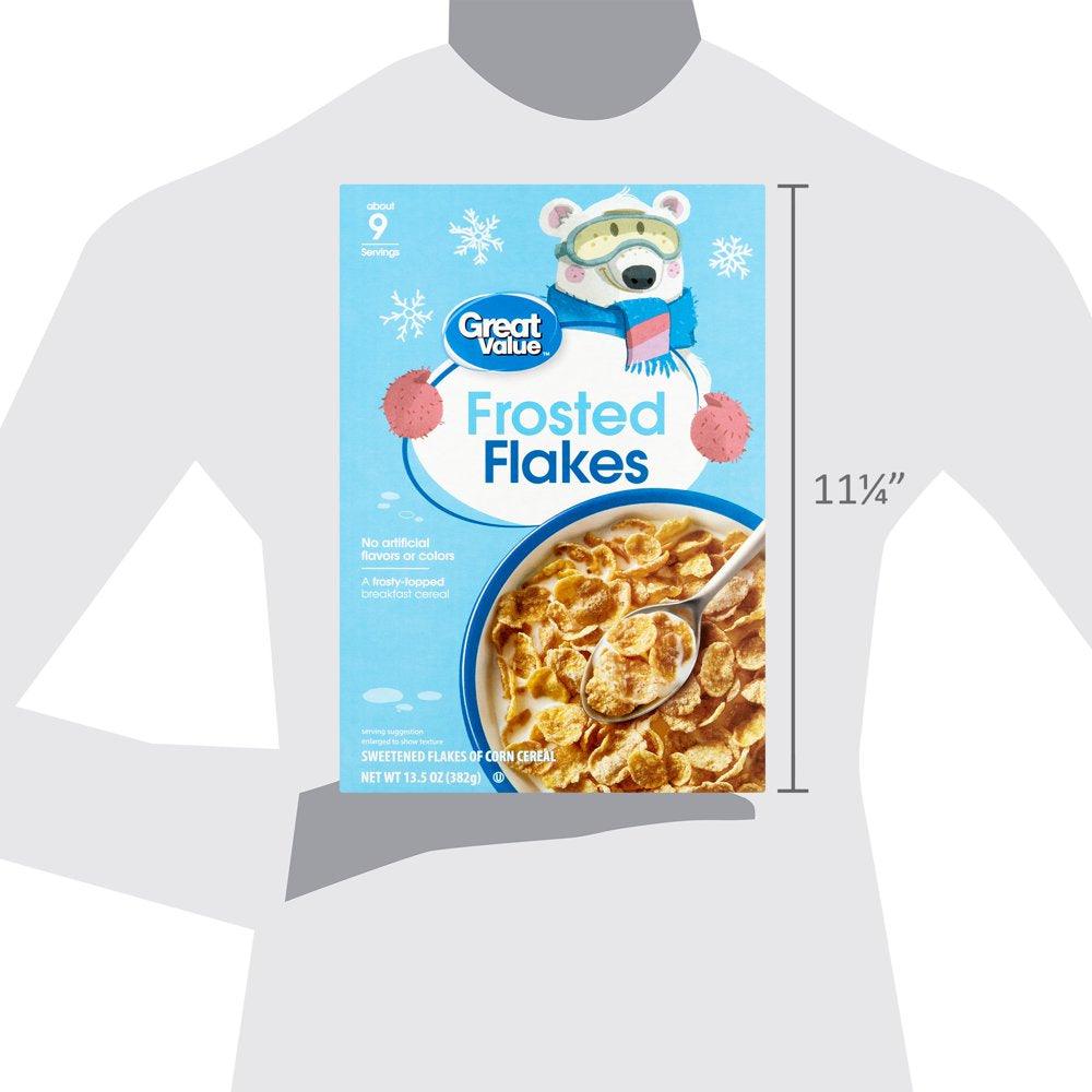 Great Value Frosted Flakes, Breakfast Cereal,13.5 Oz