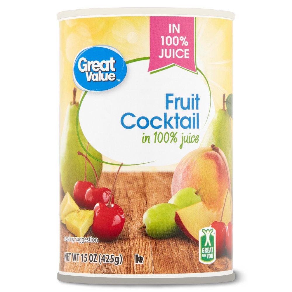 Great Value Fruit Cocktail in 100% Juice, 15 Oz