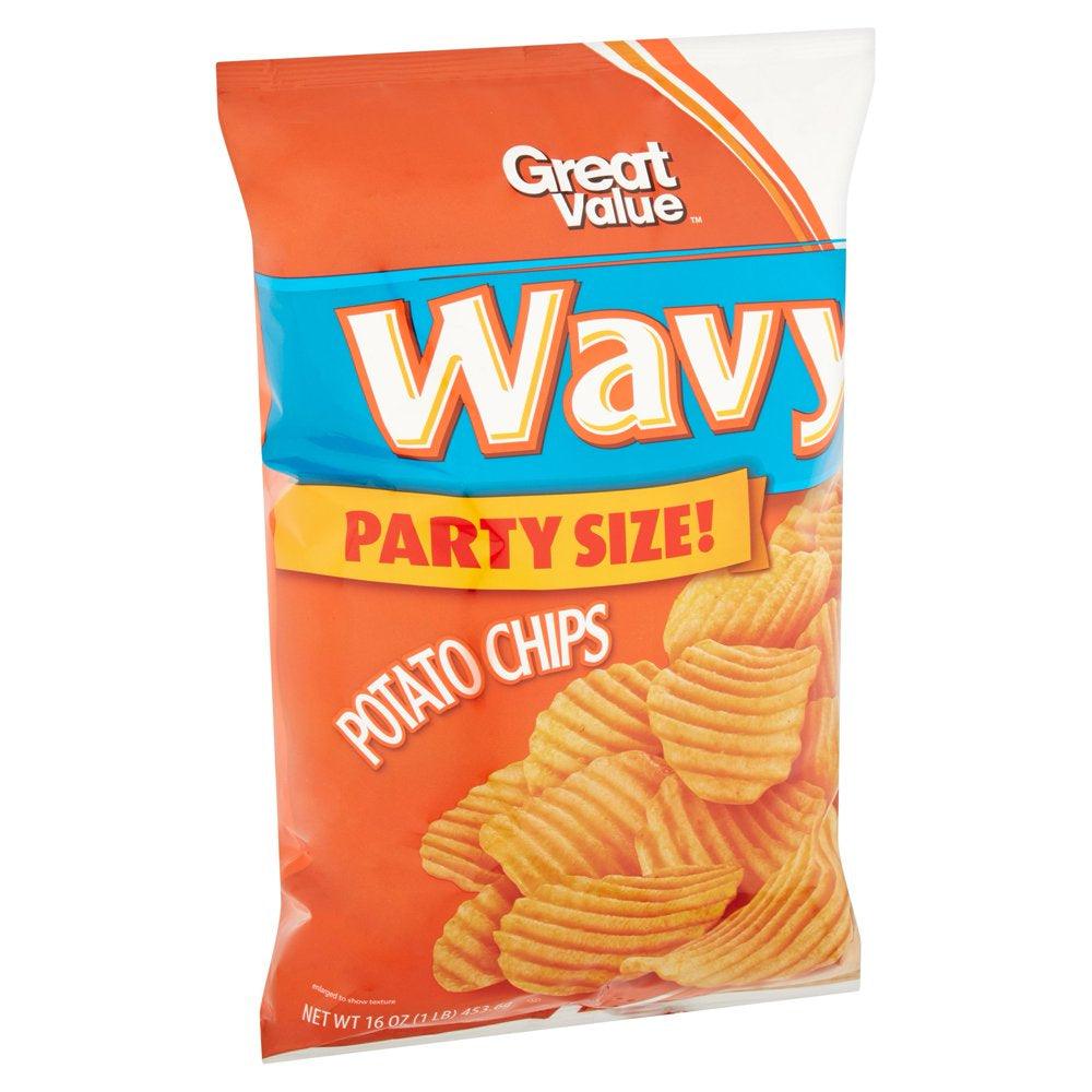 Great Value Gluten-Free Original Potato Chips Party Size, 16 Oz