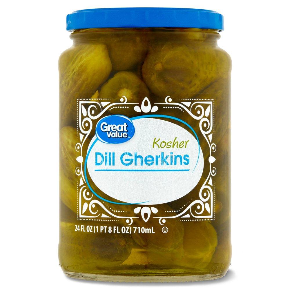 Great Value Kosher Dill Gherkins Pickles, 24 Oz