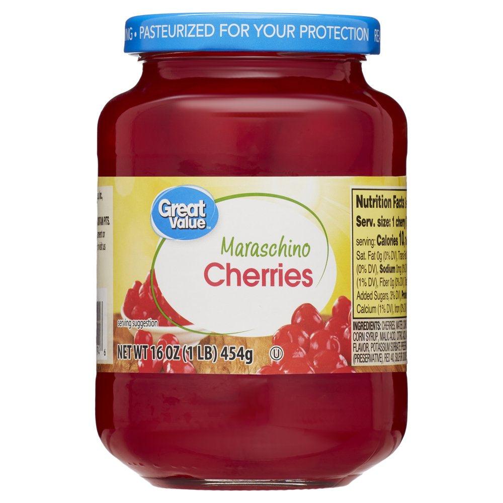 Great Value Maraschino Cherries, 16 Oz