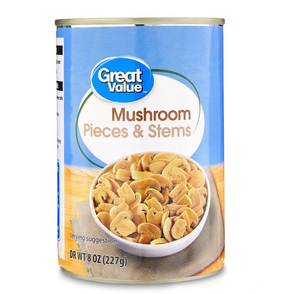 Great Value Mushroom Pieces and Stems Mushroom, 8 Oz Can