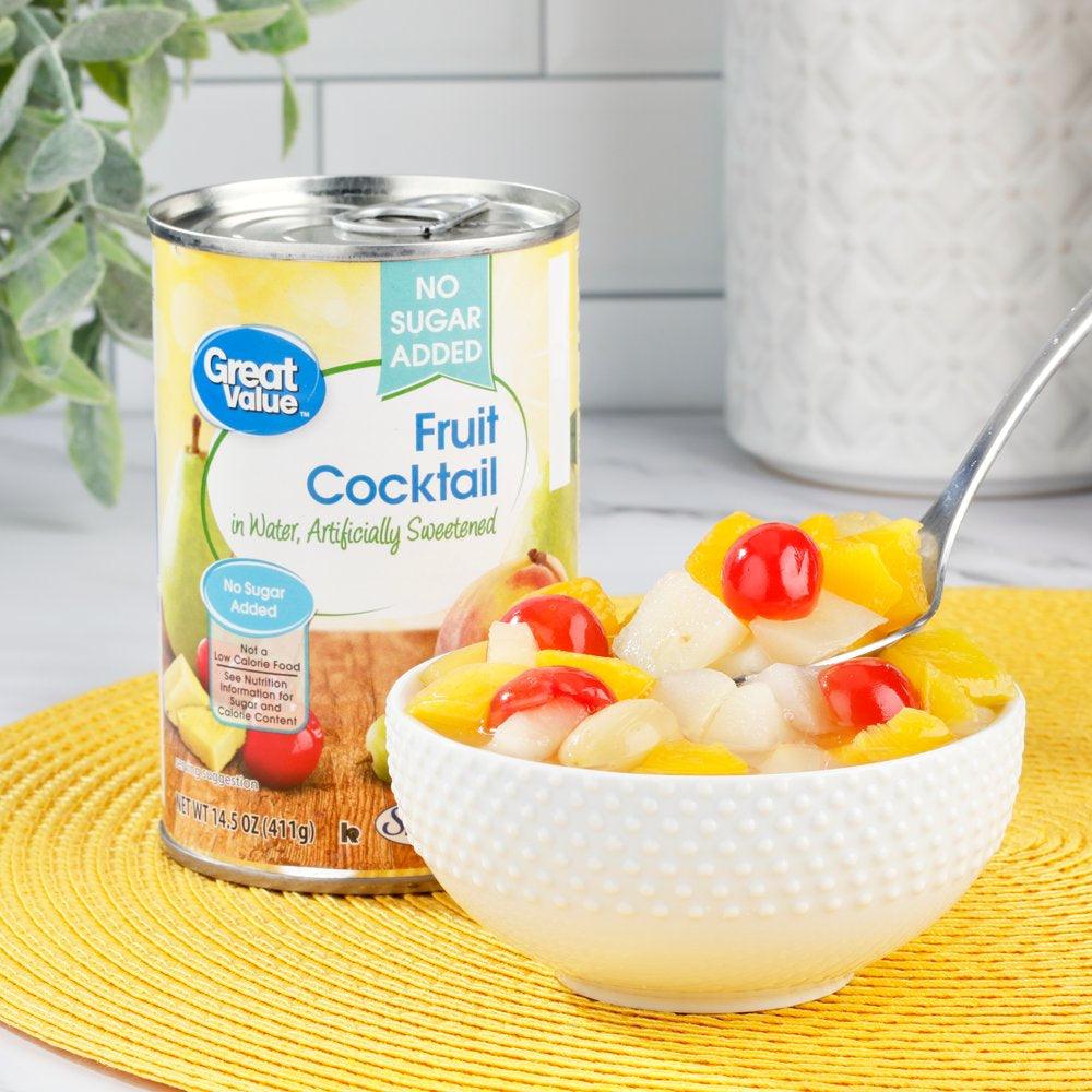 Great Value No Sugar Added Fruit Cocktail in Water, 14.5 Oz