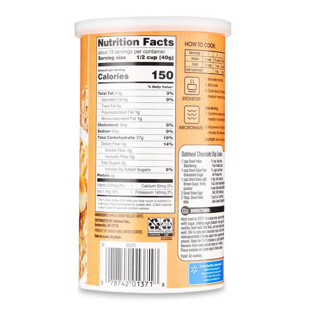 Great Value Old Fashioned Oats, 18 Oz