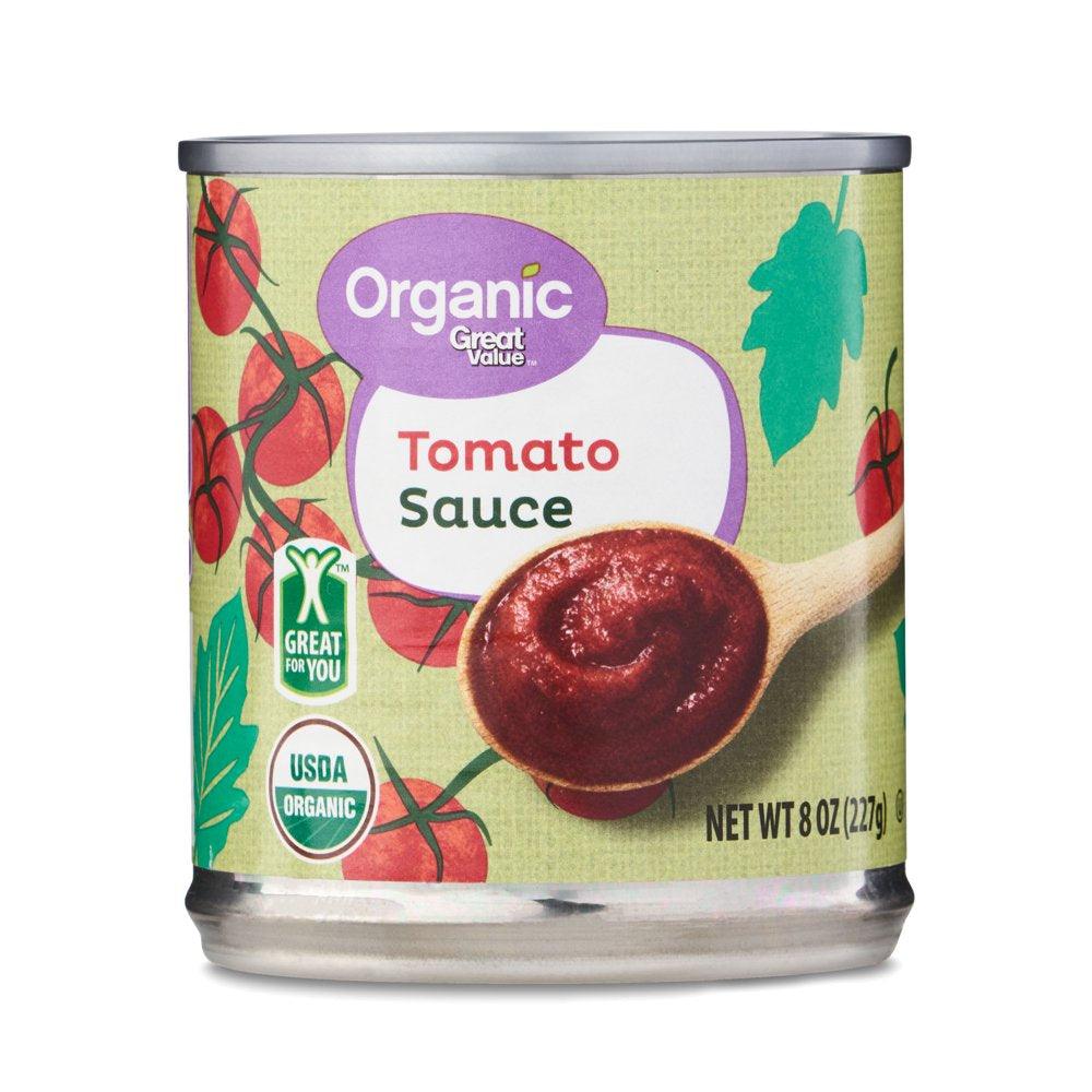 Great Value Organic California Grown Tomato Sauce, 8 Oz Can