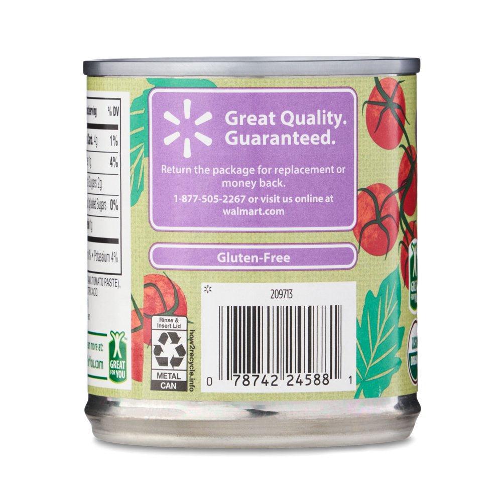 Great Value Organic California Grown Tomato Sauce, 8 Oz Can