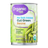 Great Value Organic No Salt Added Cut Green Beans, 14.5 Oz Can