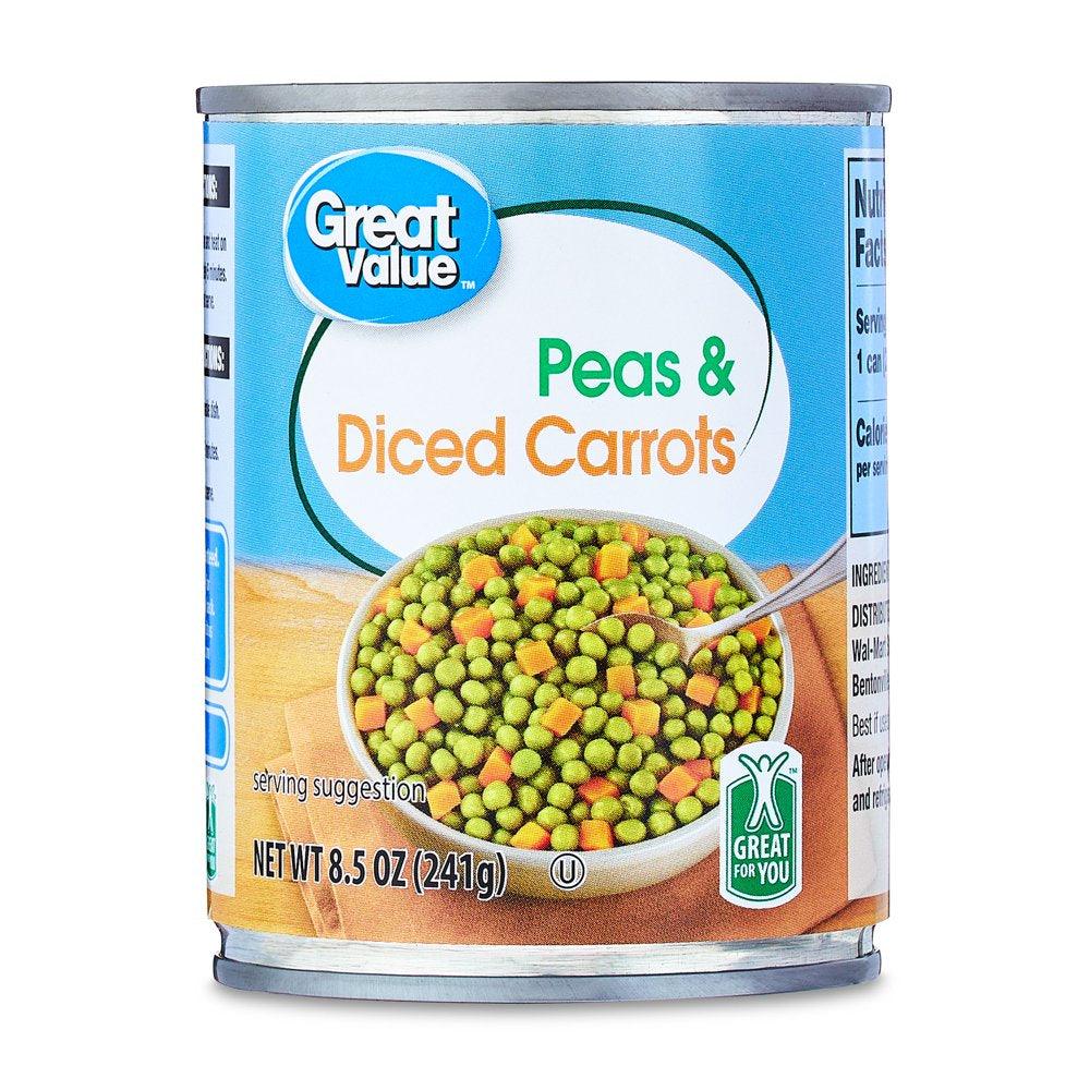 Great Value Peas & Diced Carrots, 8.5 Oz Can