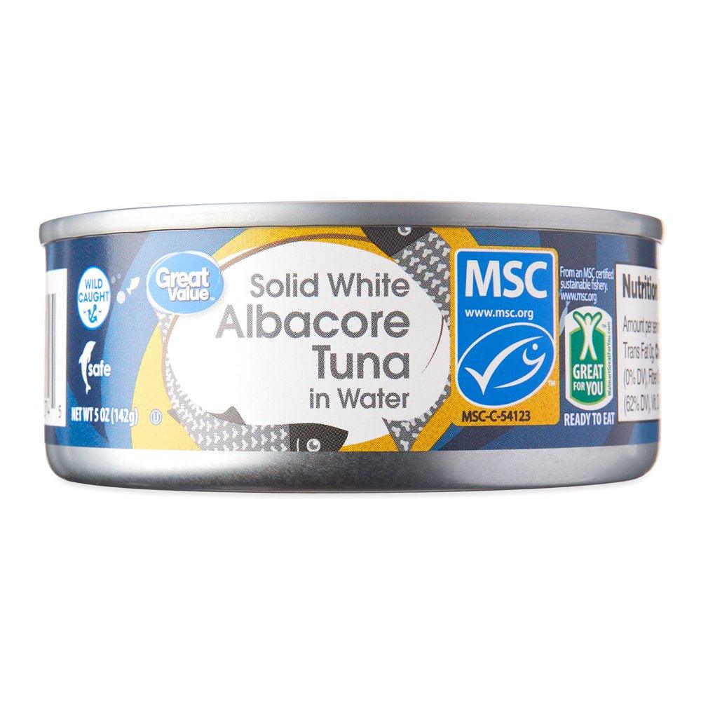 Great Value Premium Wild Caught Solid White Albacore Tuna in Water, 5 Oz