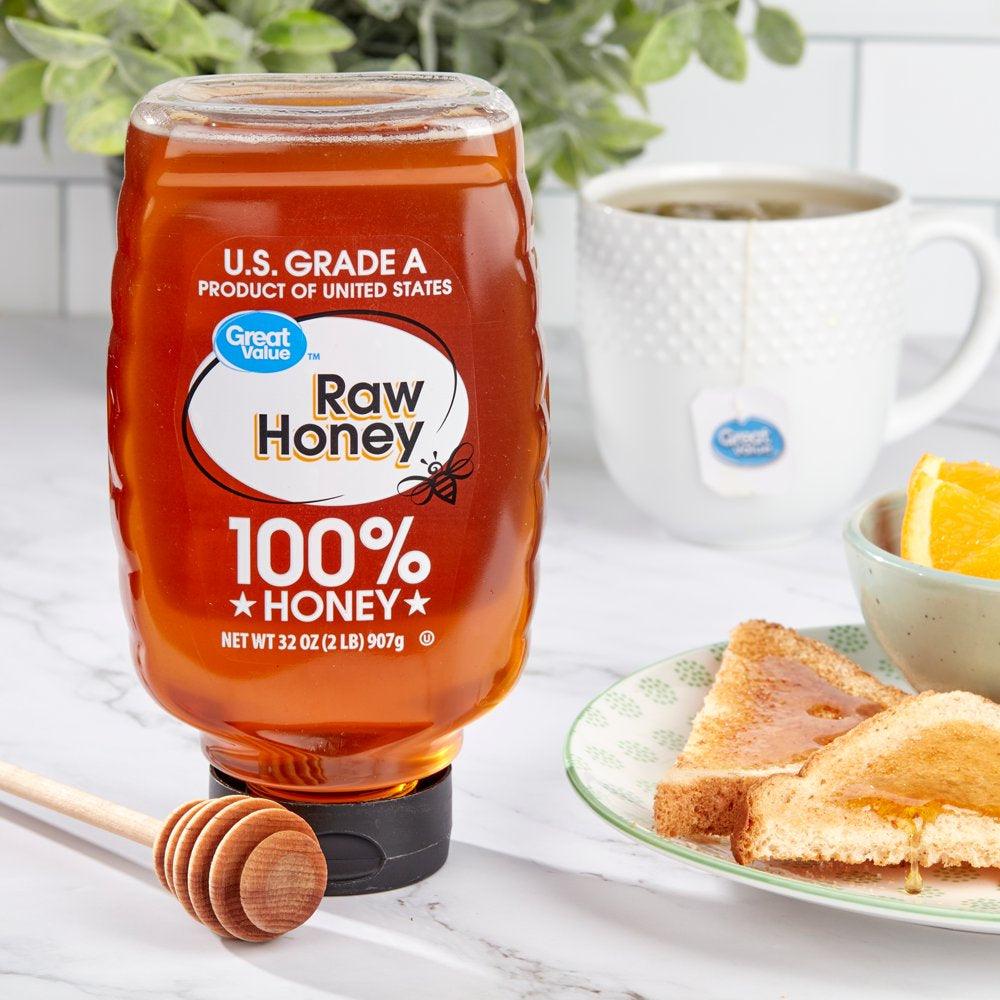 Great Value Raw Honey, 32 Oz Plastic Inverted Bottle