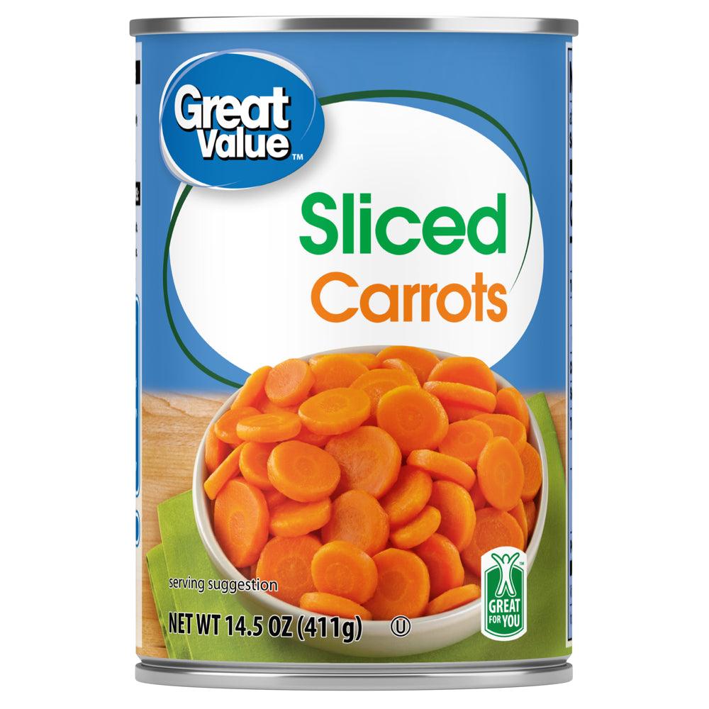 Great Value Sliced Carrots, Canned Carrots, 14.5 Oz Can