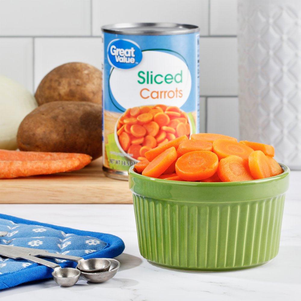 Great Value Sliced Carrots, Canned Carrots, 14.5 Oz Can