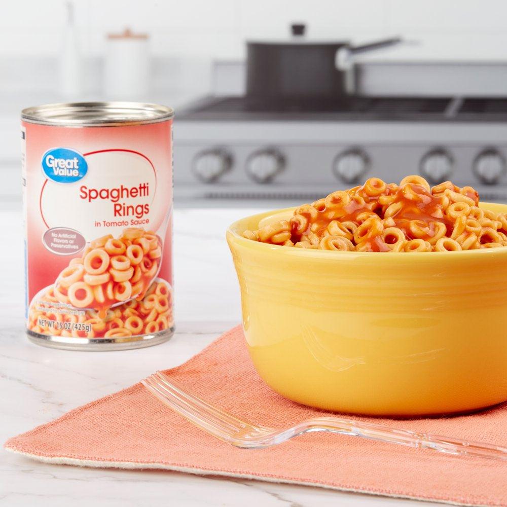 Great Value Spaghetti Rings in Tomato Sauce, 15 Oz