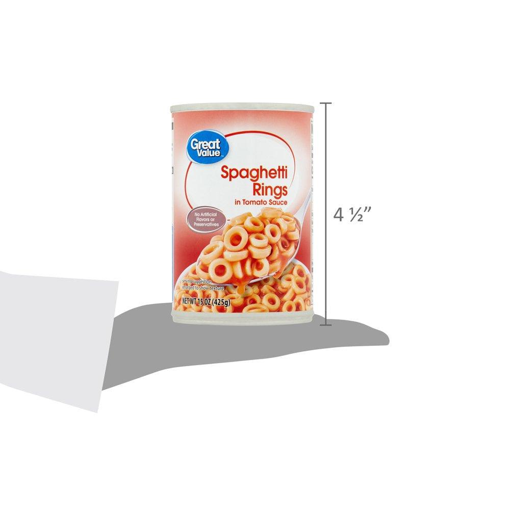 Great Value Spaghetti Rings in Tomato Sauce, 15 Oz