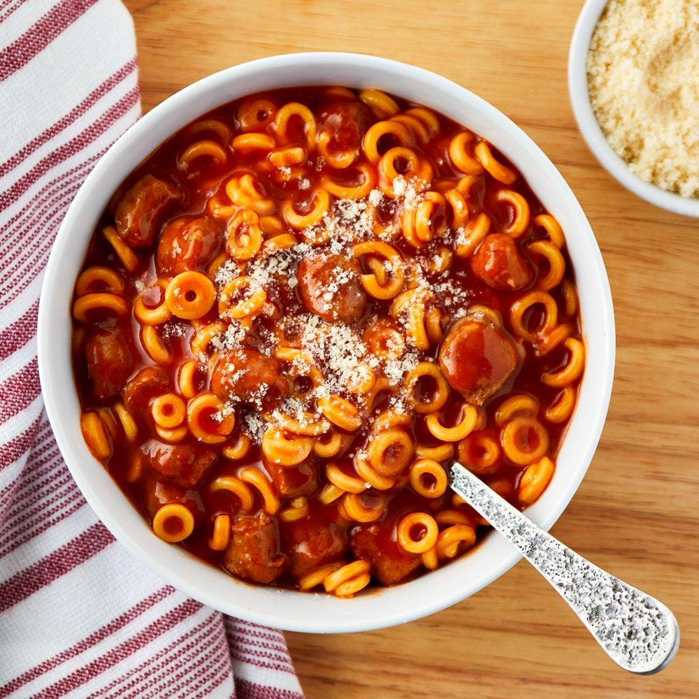 Great Value Spaghetti Rings Pasta with Meatballs in Tomato Sauce, 15 Oz