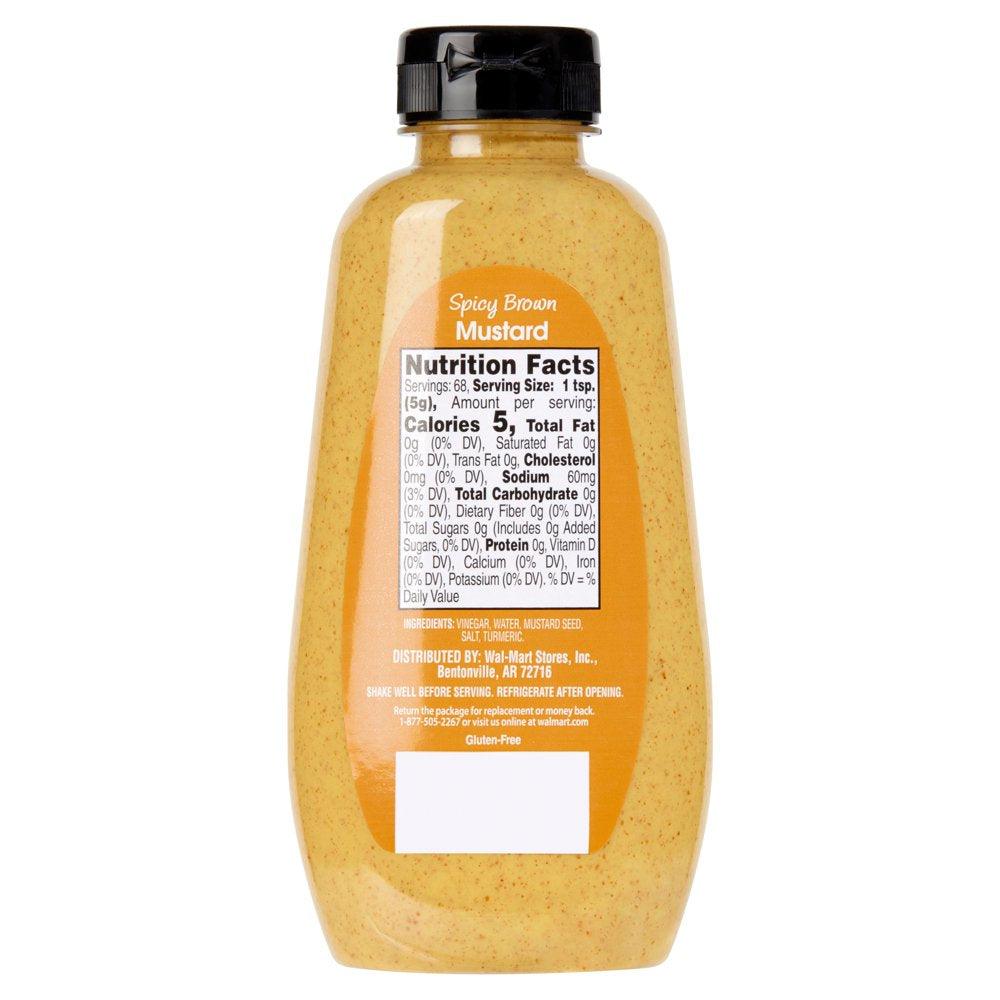 Great Value Spicy Brown Mustard, 12 Oz Squeeze Bottle