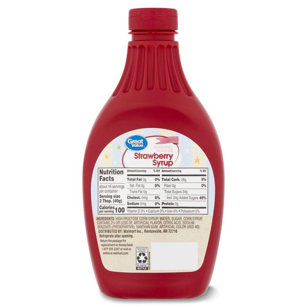 Great Value Strawberry Syrup, 22 Oz