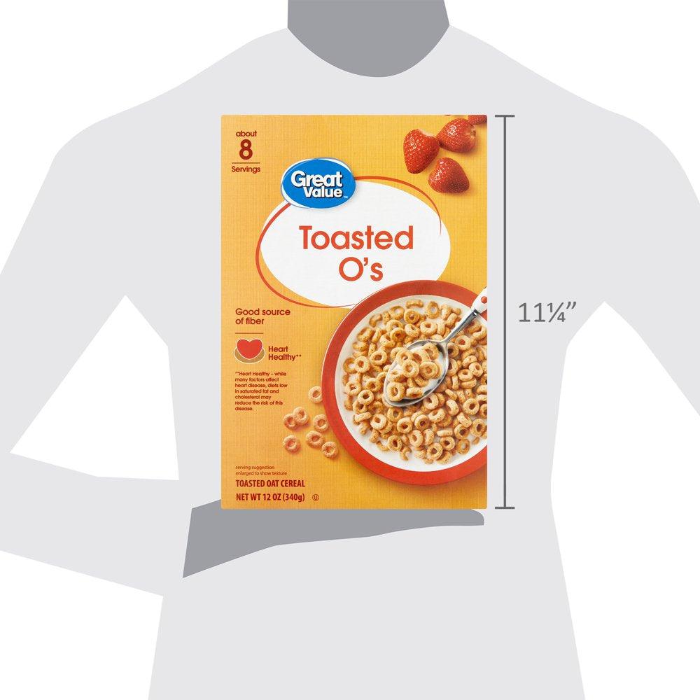 Great Value Toasted O'S Breakfast Cereal, 12 Oz