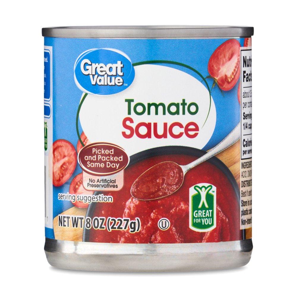 Great Value Tomato Sauce, 8 Oz Can