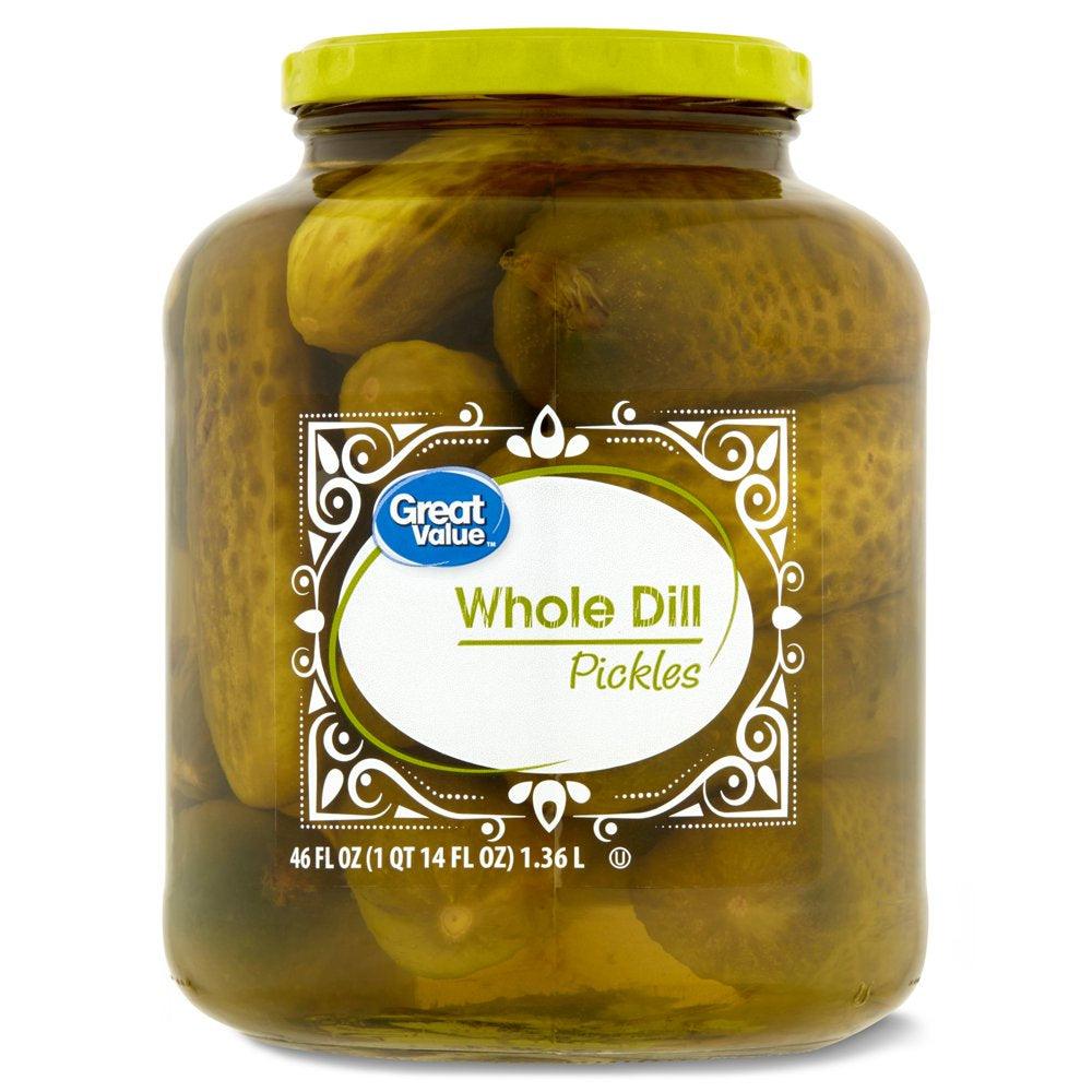 Great Value Whole Dill Pickles, 46 Oz