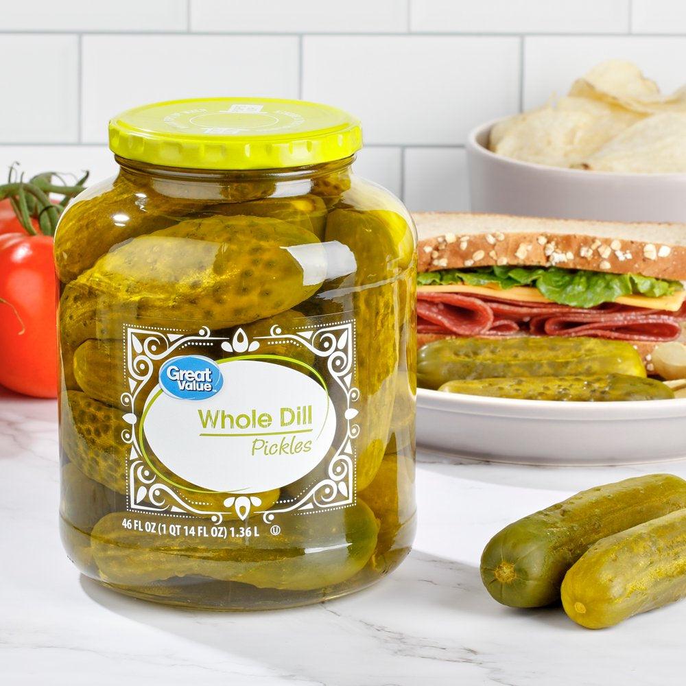 Great Value Whole Dill Pickles, 46 Oz