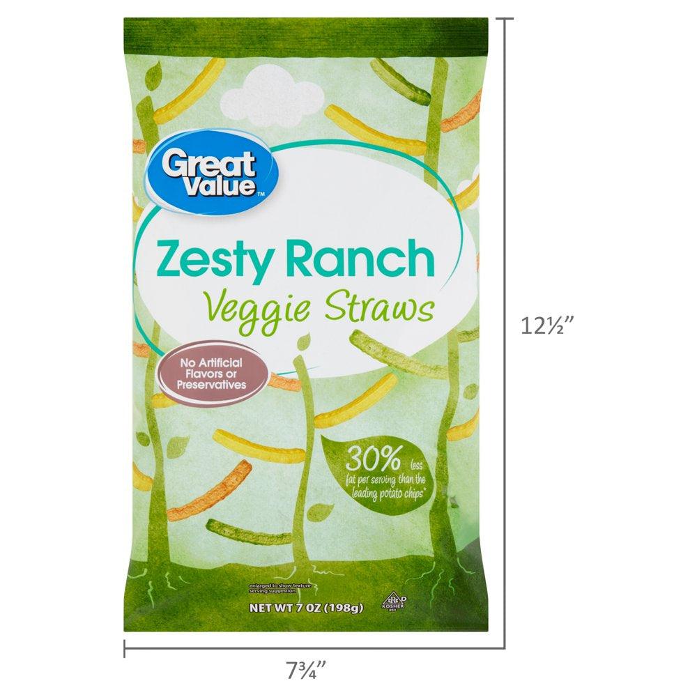 Great Value Zesty Ranch Veggie Straws, 7 Oz