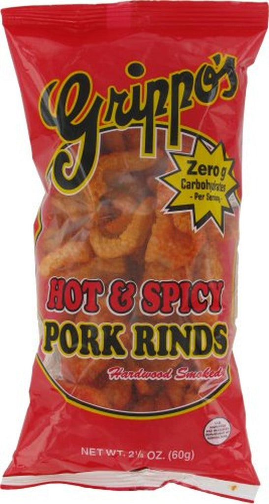 Grippo'S Hot & Spicy Pork Rinds 2Oz Bags 24Ct Box