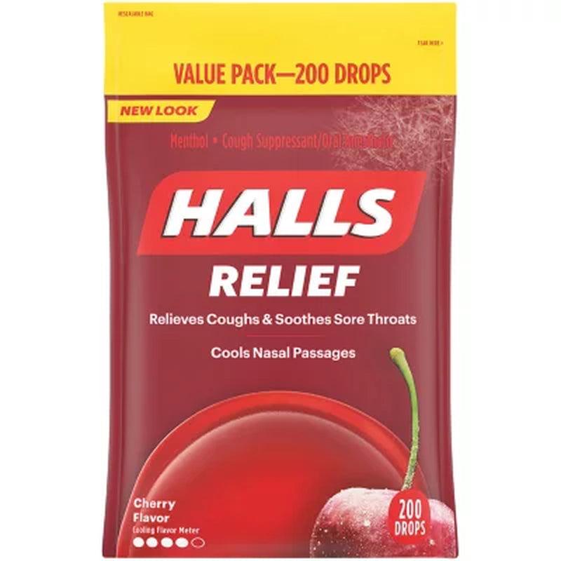 Halls Relief Cherry Flavor Cough Drops (200 Ct.)