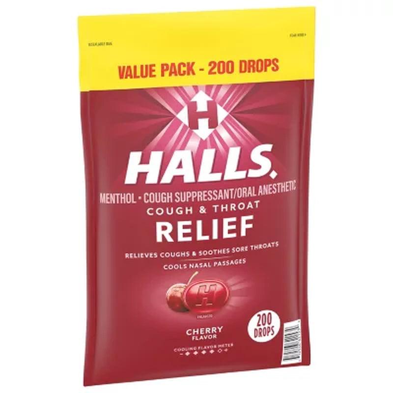 Halls Relief Cherry Flavor Cough Drops (200 Ct.)