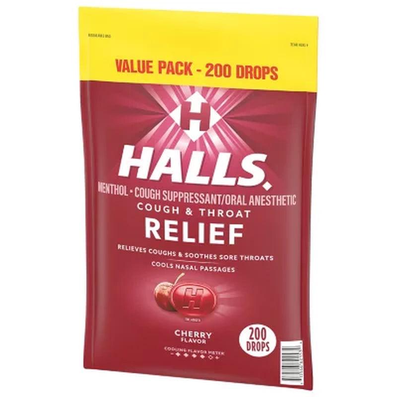 Halls Relief Cherry Flavor Cough Drops (200 Ct.)