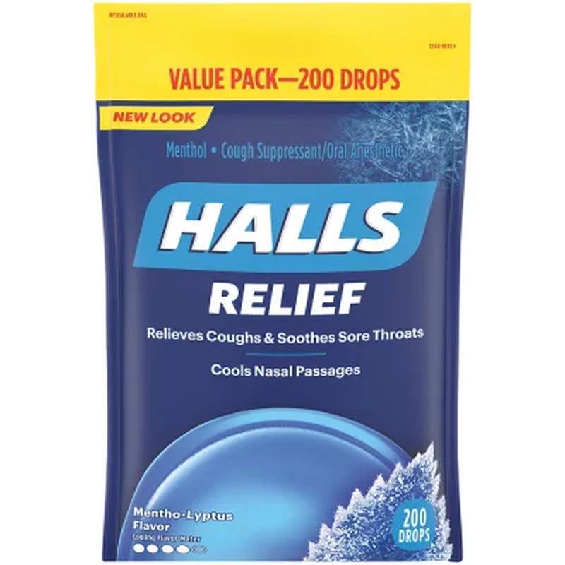 Halls Relief Mentho-Lyptus Cough Drops, Value Pack (200 Ct.)