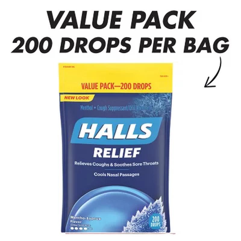 Halls Relief Mentho-Lyptus Cough Drops, Value Pack (200 Ct.)