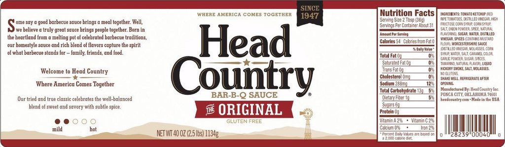 Head Country Original Bar-B-Q Sauce, 40 Ounce, Pack of 1