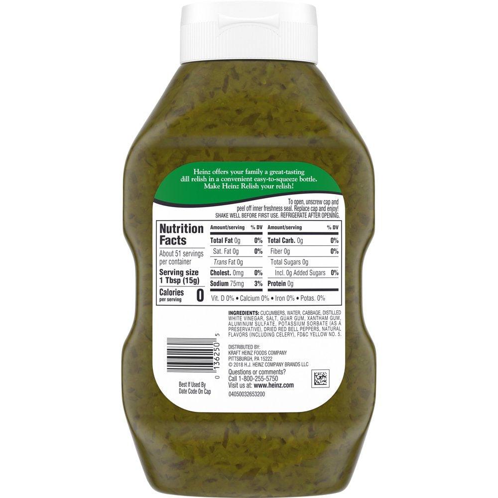 Heinz Dill Relish, 26 Fl Oz Bottle