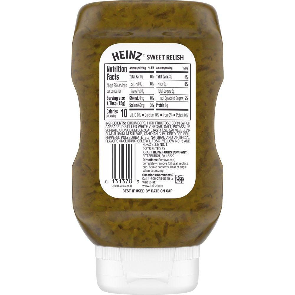 Heinz Sweet Relish, 12.7 Fl Oz Bottle