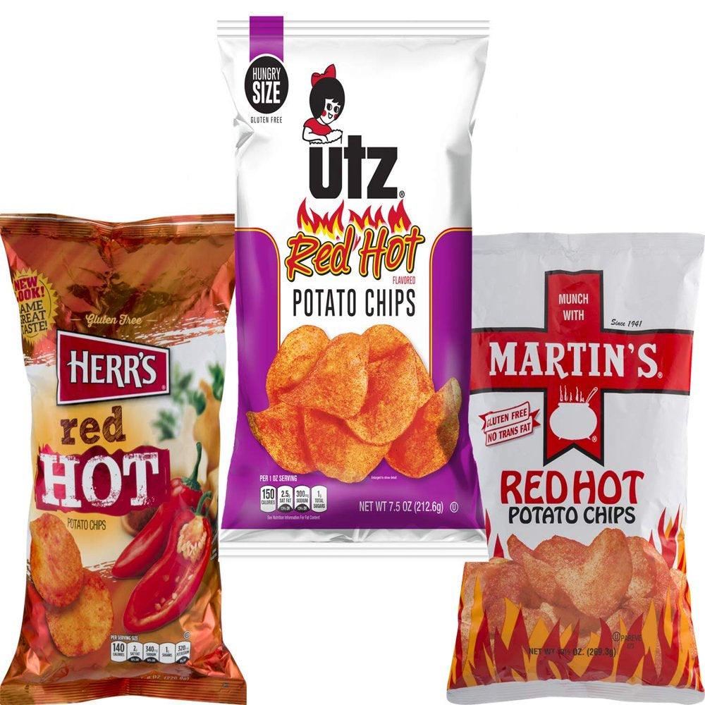 , Herr'S and Martin'S Red Hot Potato Chips Variety 3-Pack