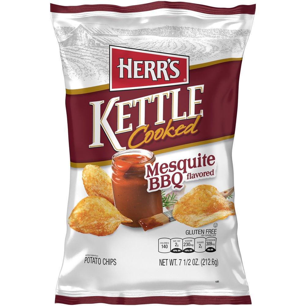 Herr'S Kettle Cooked Mesquite BBQ Potato Chips, 7.5 Oz.