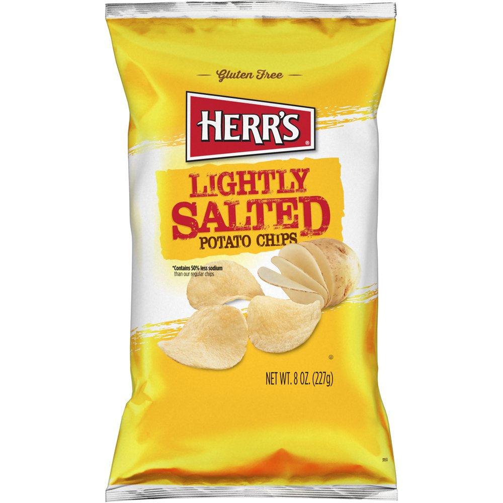 Herr'S Lightly Salted Potato Chips 8Oz