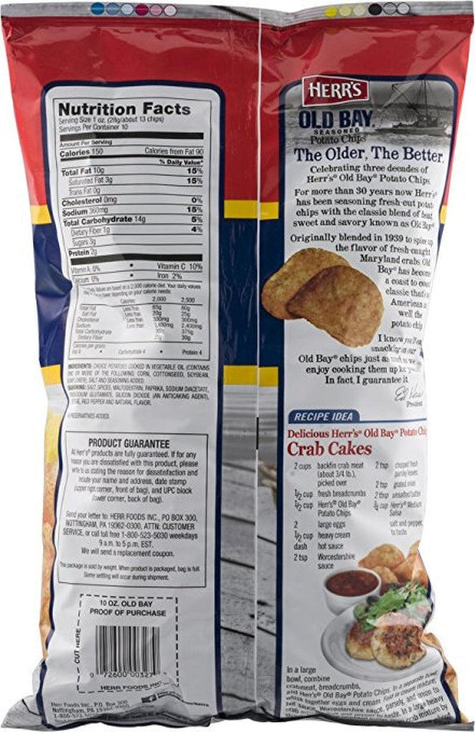 Herr'S Old Bay Potato Chips, 3-Pack 8.5 Oz. Bags